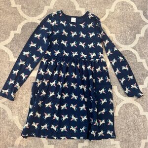 Hanna Andersson Navy Unicorn Print Dress